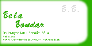 bela bondar business card